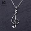 The Treble Clef G Musical Stainless Steel Pendant Necklace For Men Women Charm Chain Couple Jewelry