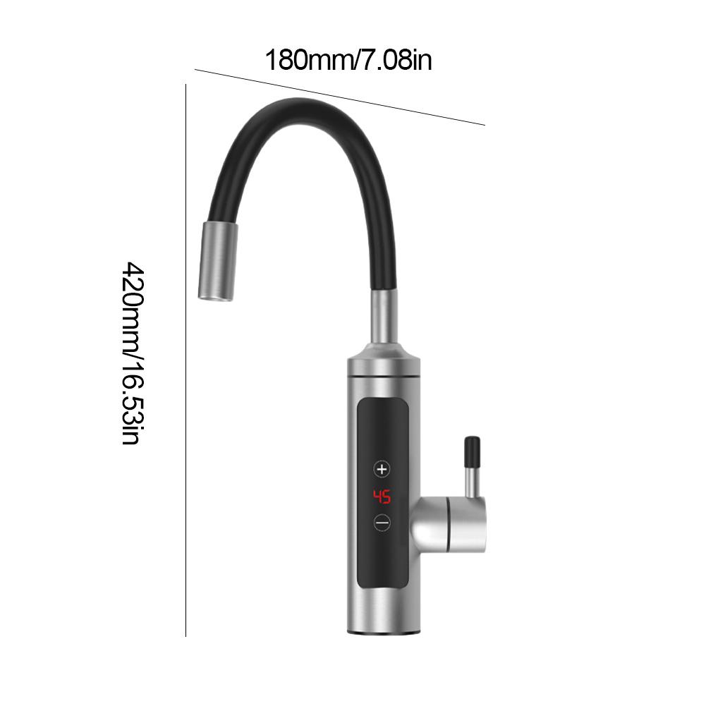 Electric Hot Water Heater Faucet 3000W Hot Cold Mixer Tap 360 Degree Rotation Fast Heating Tap LCD Digital for Kitchen Bathroom