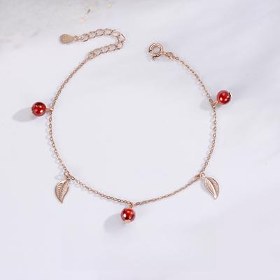 Dream Series Leaf Red Pomegranate Bracelet Korean Version Creative Jewelry Versatile Small Fresh Jewelry