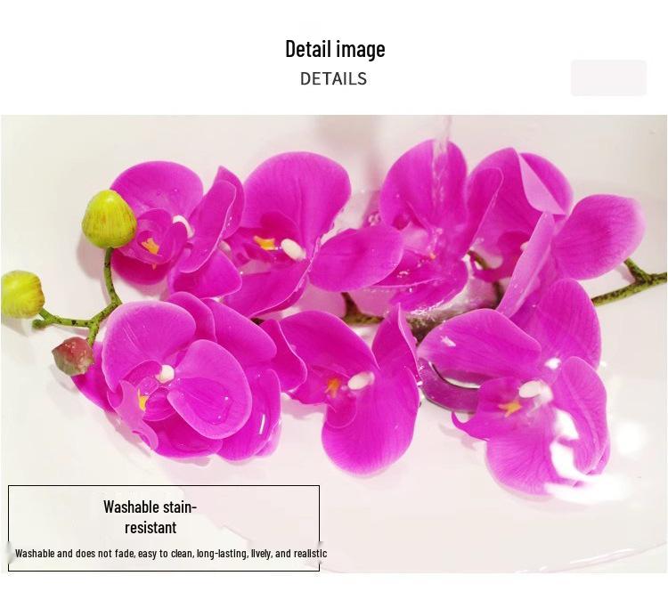 High-End Artificial Phalaenopsis in Pot: Luxury Floral Decor for Living Room, TV Cabinet, and More