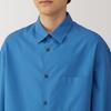 MUJI Men's Washi-Blend Poplin Shirt, Blue, Size L, BG1RFA4A