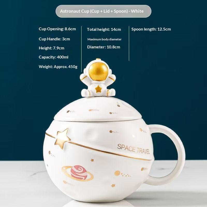 

Embossed Planet Mug, Cute Astronaut Ceramic Cup, Couple Cup, 400ml