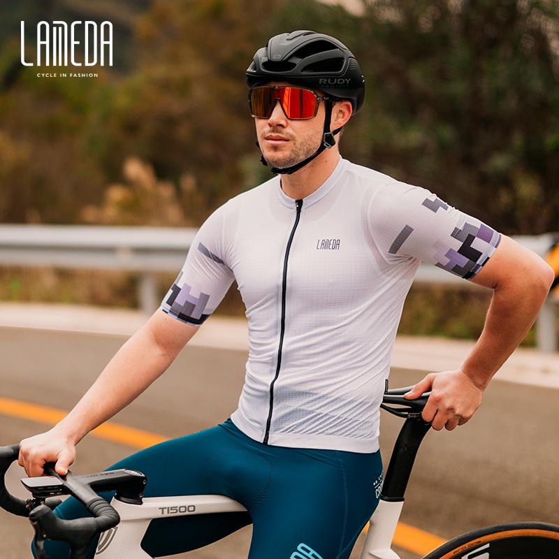 Lameda Cycling Clothes Summer Men's Short Sleeved Fast Drying Breathable Cycling Jersey Cycling Shorts Strap Set For Men