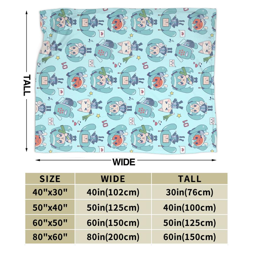 Hatsunes Mikus Special 6 Blankets Velvet Printed Multi-function Warm Throw Blanket for Bed Travel Bedspreads