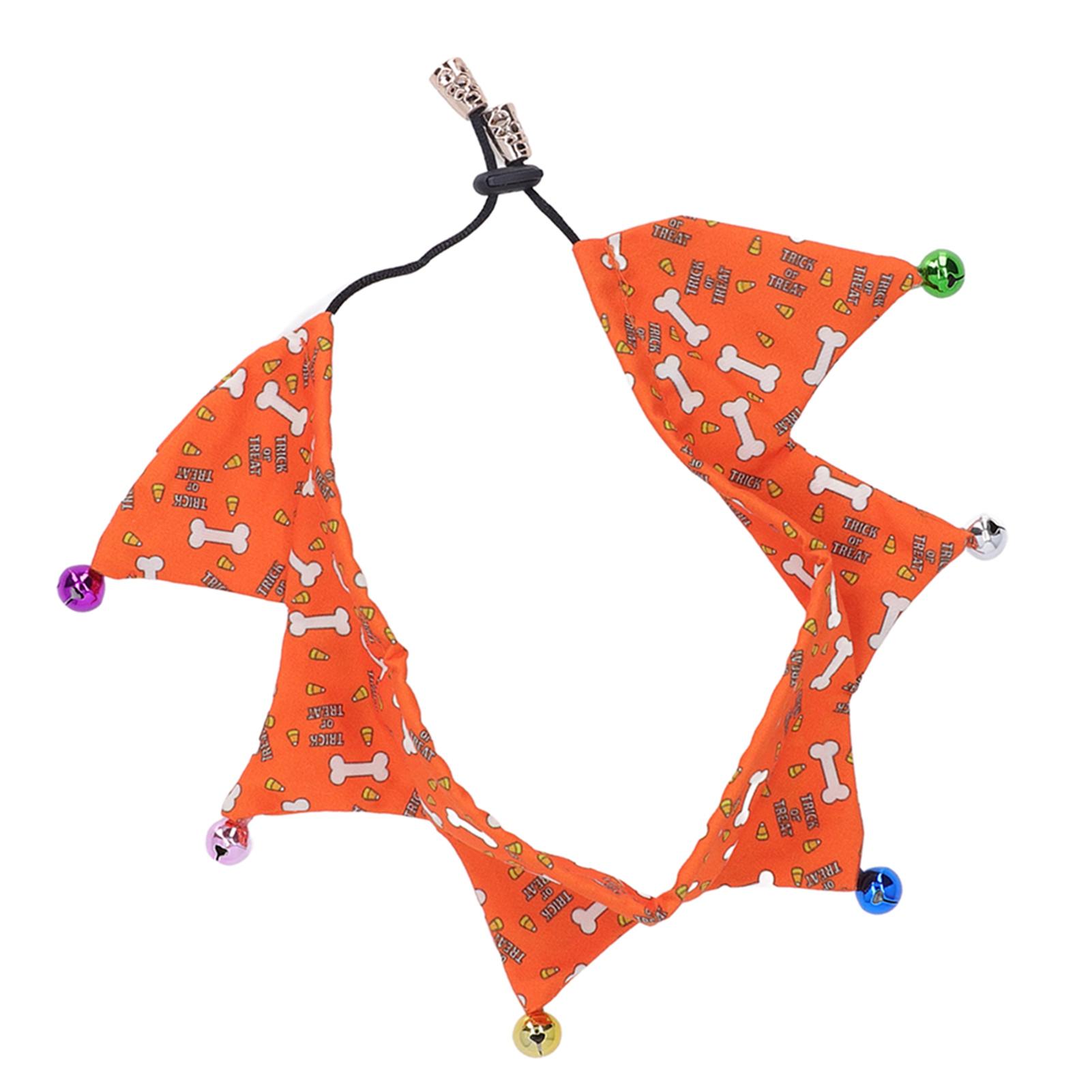 Dog Christmas Collar Adjustable Decorative Cute Stylish Cartoon Pattern Pet Holiday Collar with Bell for Dogs Cats