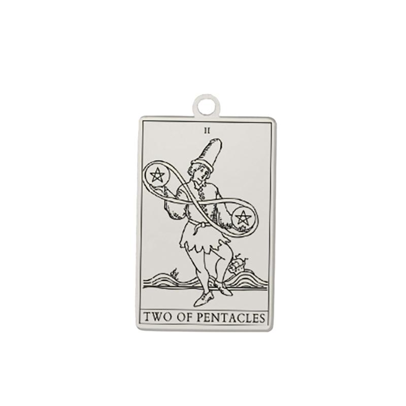Dawapara Tarot Pendant for Necklaces Earings Suit of Pentacles Spiritual Jewelry Stainless Steel Charms for Jewelry Making