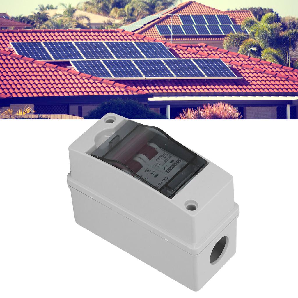 2P DC Circuit Breaker IP65 Waterproof Miniature DC Isolator Switch for Solar PV System 1000V 10A