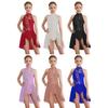 Barn Jenter Blonder Blomster Utklipp Rygg Rhinestone Moderne Ballett Lyrisk Dans Kjole Drakotard Tutu Skjørt Opptredenskostyme