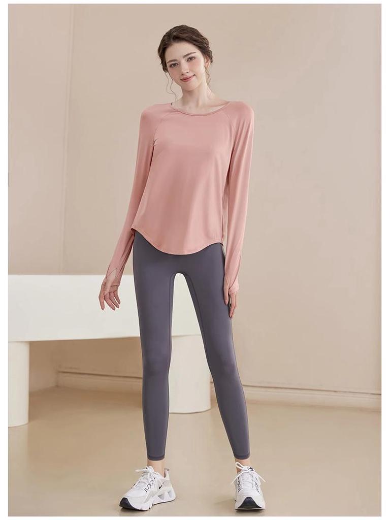 Women's Quick-Dry Mesh Yoga Tops - Long-Sleeve, Breathable Pilates Fitness Wear