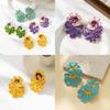 Beautifully Designed Floral Leaf Earrings In Vibrant Hues For Everyday Wear