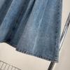 Denim Long Skirt High Waist Elastic Waist Extra Fluffy A Line Half Body Umbrella Skirt Autumn Women's
