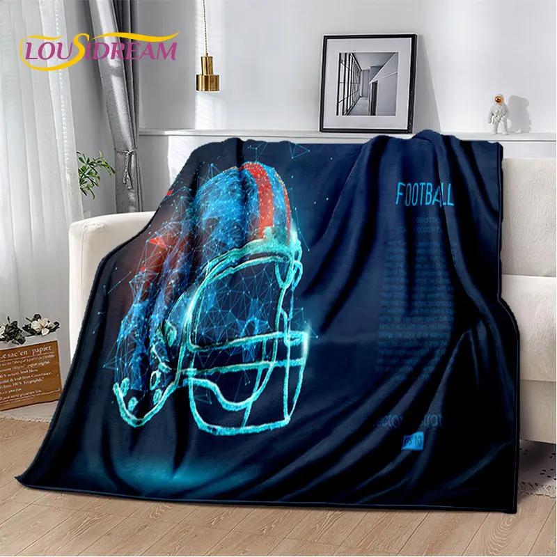 American Football Rugby Soft Plush Blanket,Flannel Blanket Throw Blanket for Living Room Bedroom Bed Sofa Picnic Cover Kids Warm