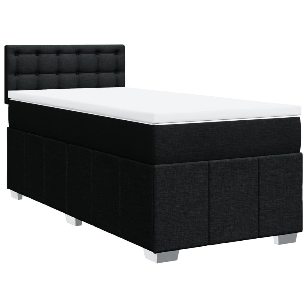 Box Spring Bed with Mattress Black 80 x 200 cm Fabric