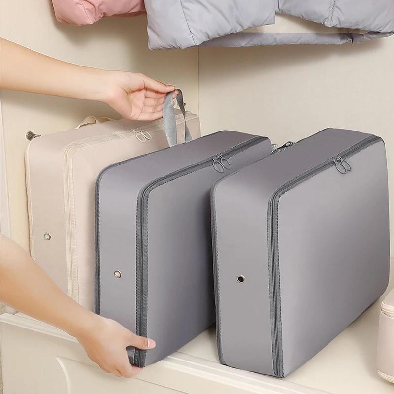 1pc Large Capacity Compression Finishing Bag Travel Clothes Down Jacket Storage Bag Foldable Expansion Organizer Bag