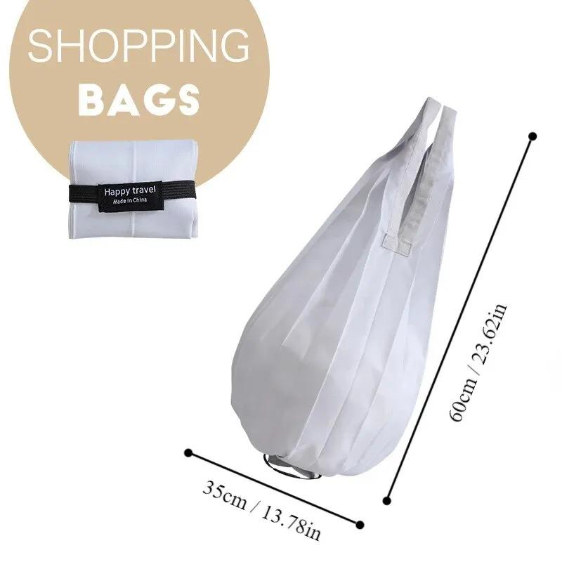 

Folding Eco-friendly Shopping Bag Supermarket Large Capacity and Ultra Lightweight Hand in Hand with Hanging Buckle Bag білий