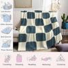 Ink Block Checker Flannel Blanket Warm Soft Halloween Christmas Couch Warm Cozy Decorative Decor Gift for All Season