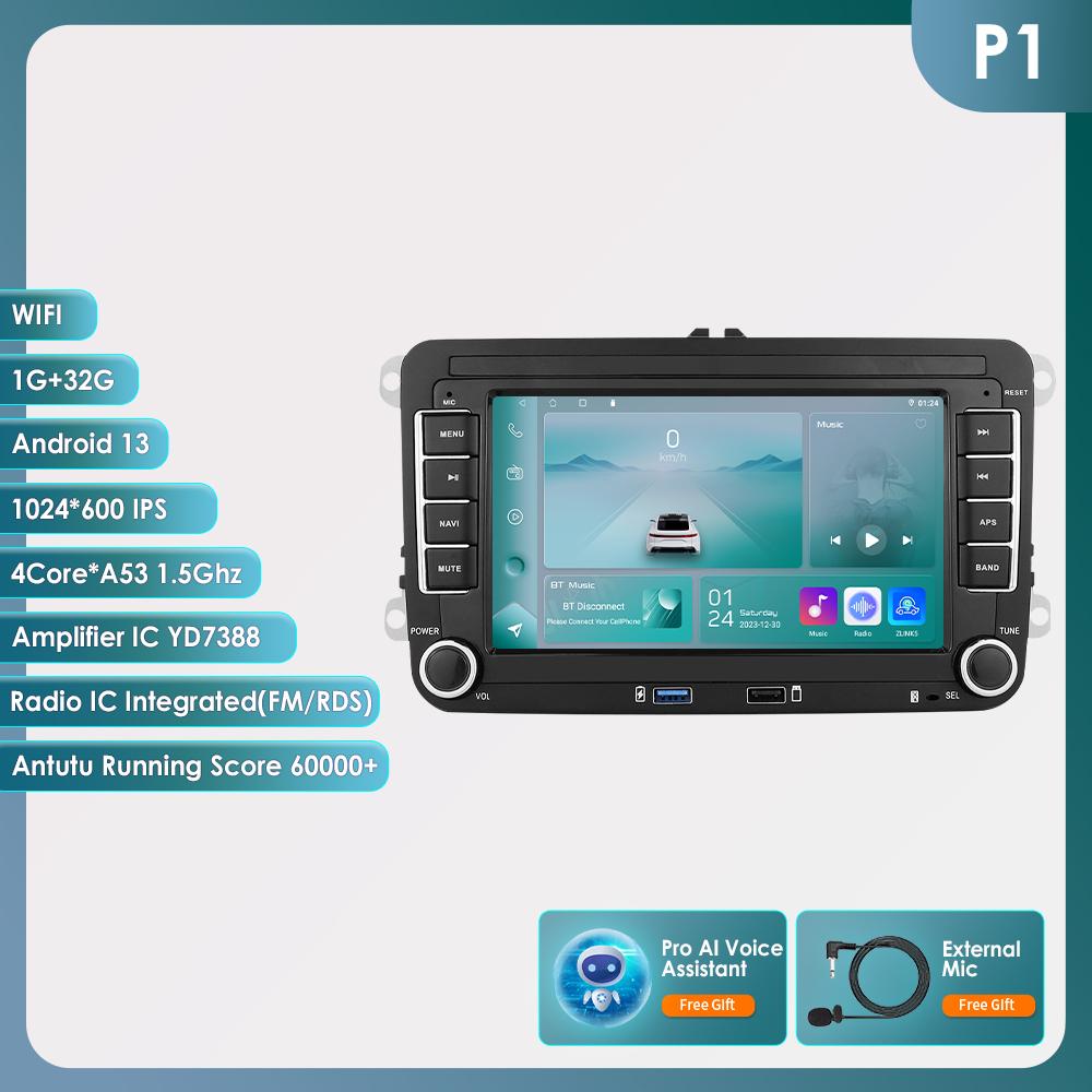 

Hizpo 2Din Автомагнитола Android для Volkswagen Golf 5 6 Polo Passat B6 B7 CC Skoda Jetta Универсальная Мультимедийная Carplay Wifi GPS Интеллектуальная Навигация P1 4Core 1G 32G AI
