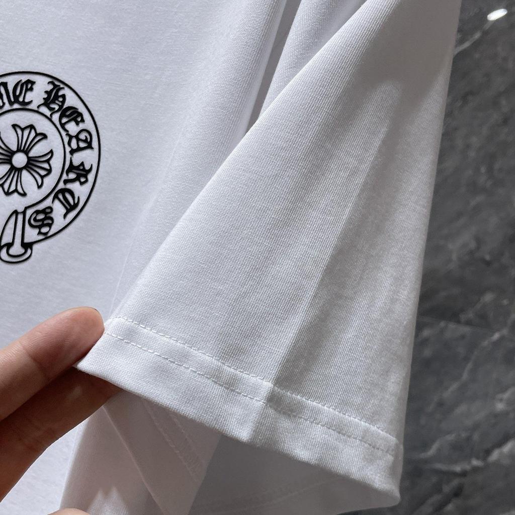 8936 CHROME HEARTS 2026 Summer New High Quality Cotton Round Neck Loose Large Size Men's and Women's T-shirt Couple T-shirt