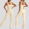 Women's High-Elastic Seamless Flare Jumpsuit - Quick-Drying Fitness Bodysuit