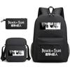 3 Piece School Backpack Set for Students Large Capacity Oxford Cloth Schoolbag with Shoulder Strap and Pencil Case