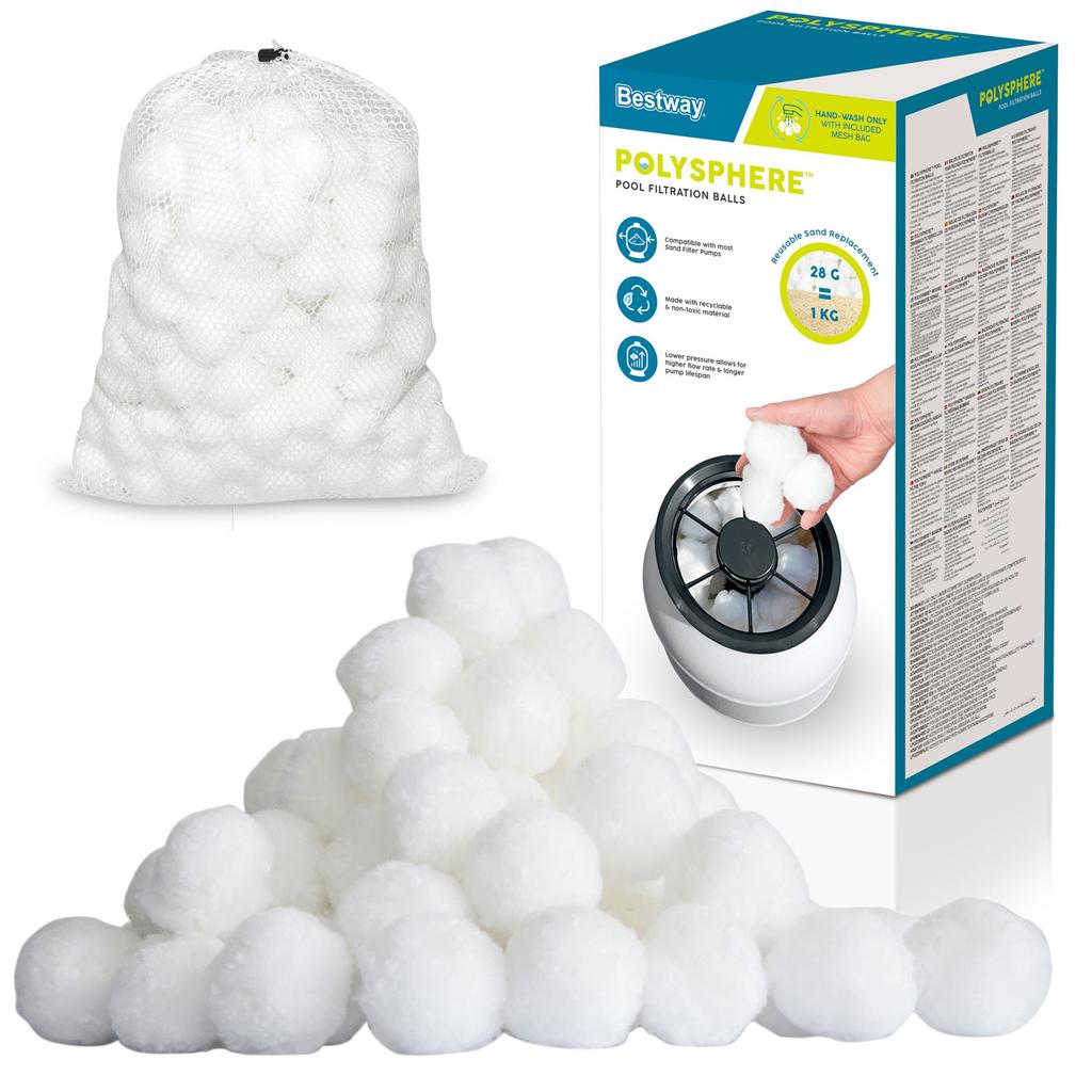 Bestway 58486 11355 L/H Pool-Sandpumpe + Filterbälle