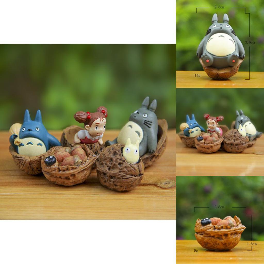 Cute Cartoon Totoro Cat Coal Ball Walnut Mini Model For Home Decor And Gift Giving