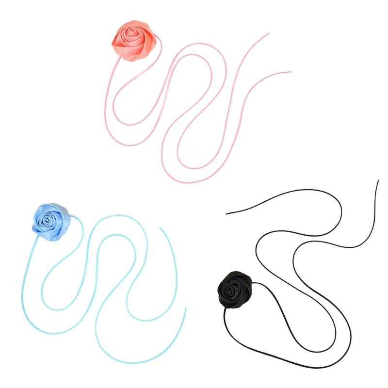 Elegant Rose Flower Clavicle Chain All-matched Necklace Women Bridal Adjustable Choker Mariage Jewelry Y2K Accessories