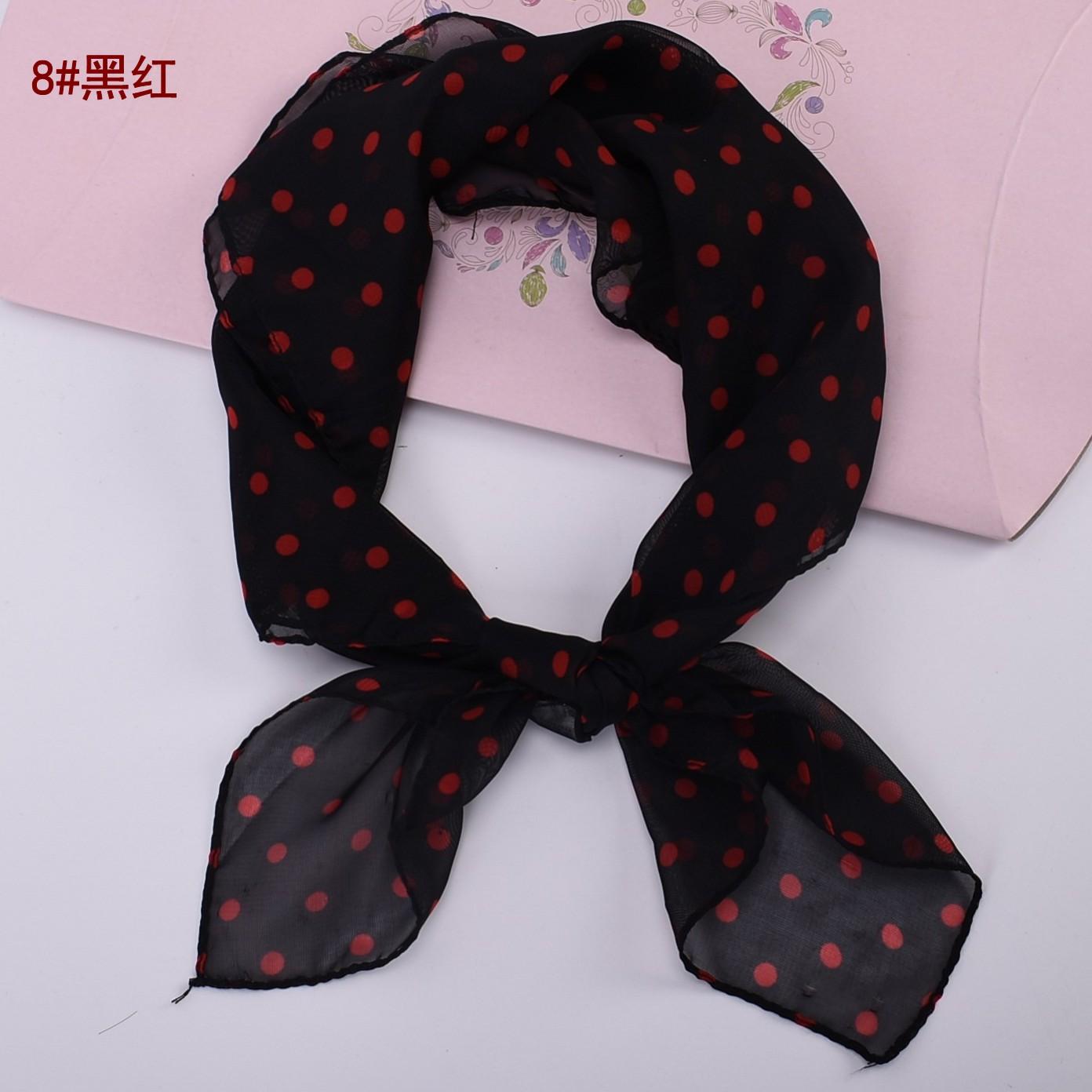 

Сезон Весна/Лето 65 * 65 Элегантный Ретро Горошек Маленький Квадратный Шарф Легкий и Мягкий Шифоновый Шарф Мягкий и Дышащий