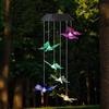 Solar Lights Outdoor Solar Wind Chimes Color Changing LED Butterfly Light Waterproof Outdoor Solar P