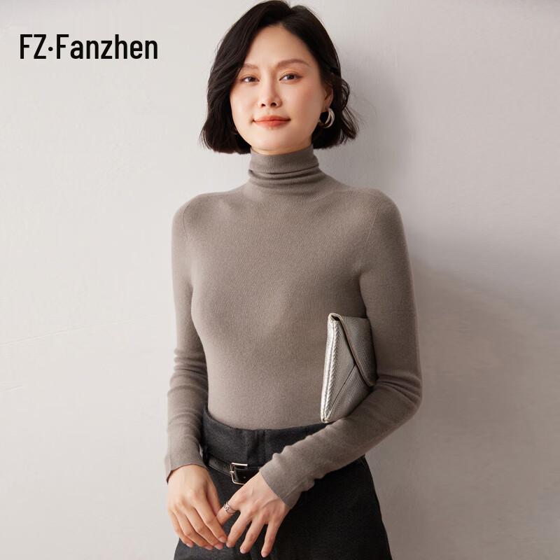 Fanzhen Women's Cashmere Blend Turtleneck Sweater