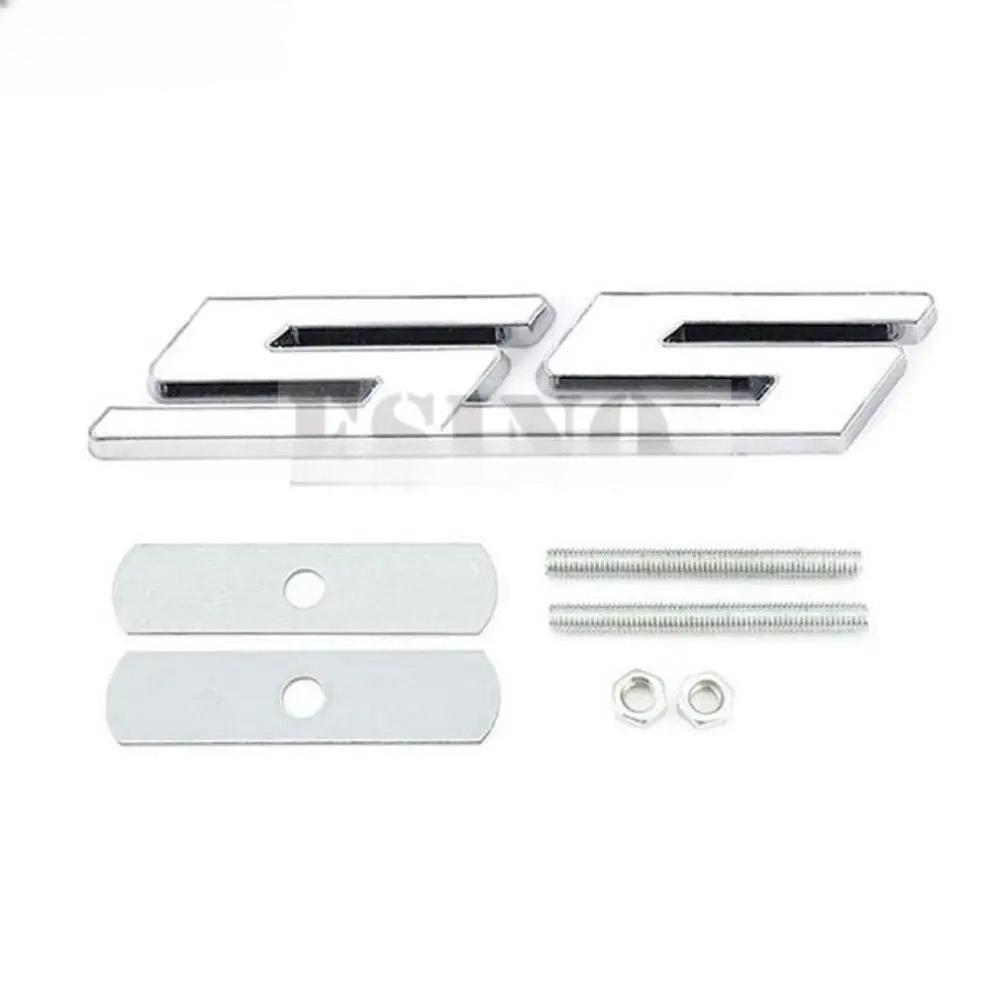 1Pc New SS Car Styling 3D Metal Chrome Zinc Alloy Emblem Car Body SS Front Grill Badge Sticker Decal for Camaro SS