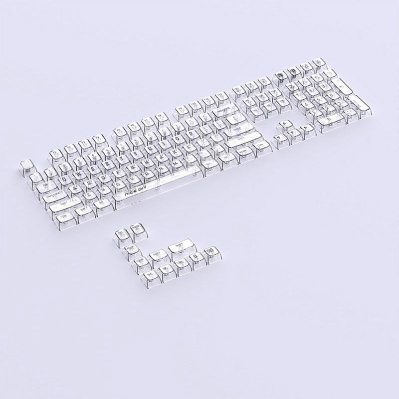 132Key Crystal Backlit Keycaps MDA Profile Translucents Keycap for Mechanical Keyboards