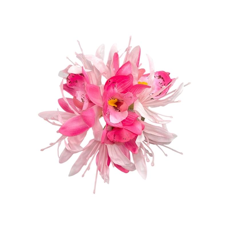 Pince à Cheveux Fleur Tropicale Épingle à Cheveux Florale Barrette Décoration de Cheveux Accessoires de Cheveux Pour Coiffures de Mariée et de Tous les Jours