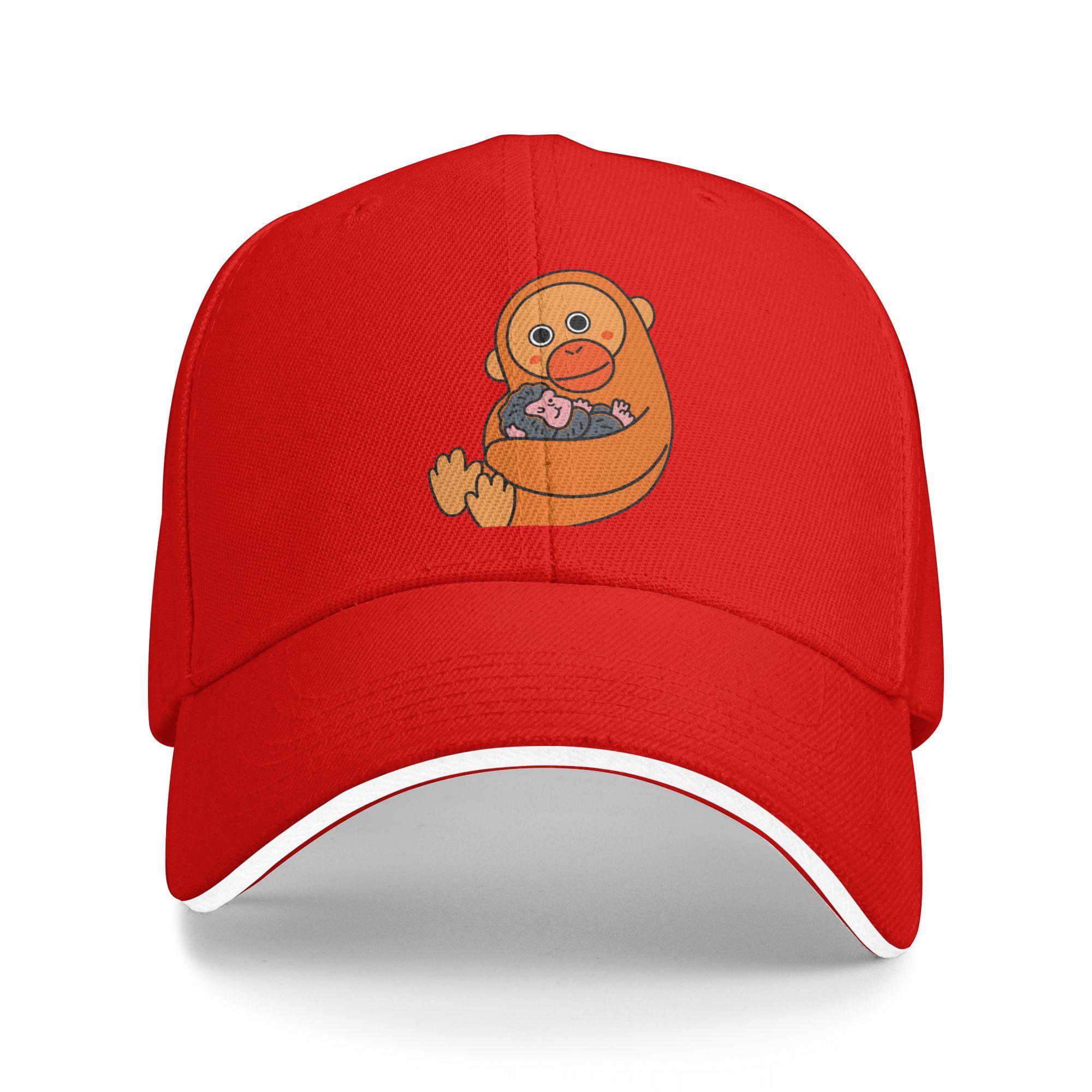 Summer Casual Baseball Cap Monkey Punch Hiking Fishing Trucker Hat For Couple Women Adjustable  Trendy Baseball Caps One Size