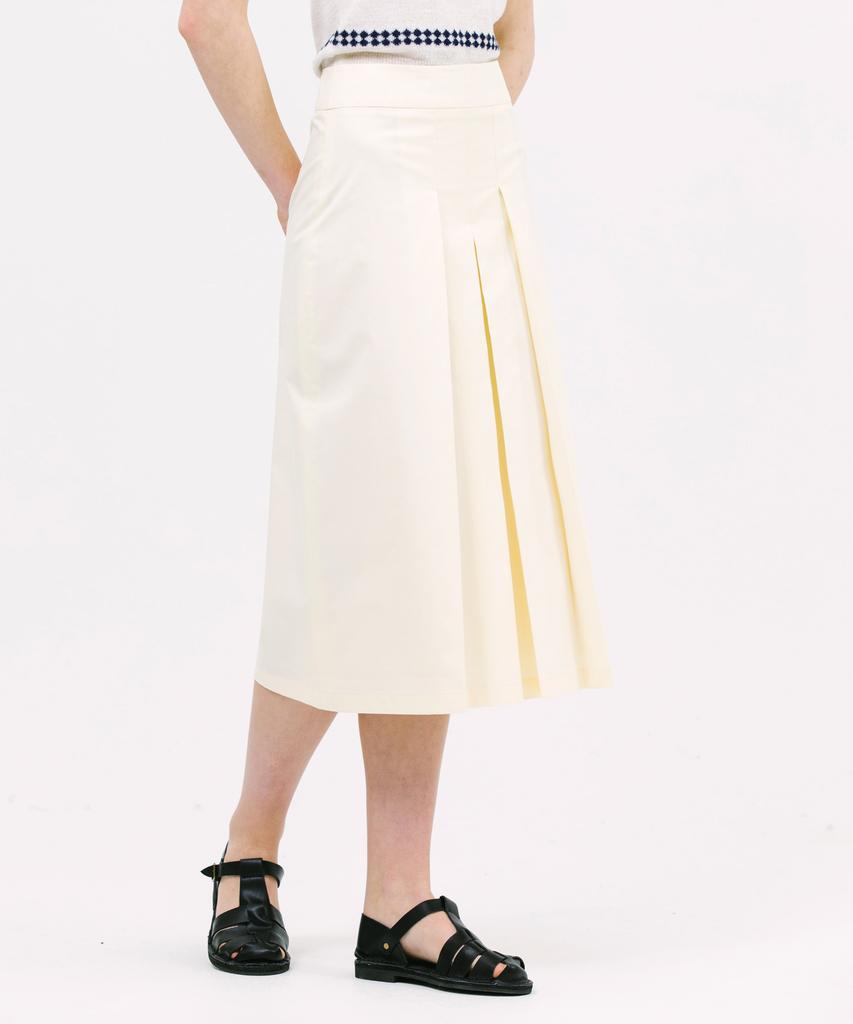 JUN BY JUN K Three-Tuck A-Line Skirt_Lemon Butter
