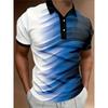 Trendy Short Sleeve Polo Shirt with Sailing Ship Print, Casual Zip Collar Style