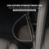 USDEL1 Leather Car Door Trash Can Hanging Garbage Storage Barrel For Benz AMG A C E S G Class W201 W210 W108 W204 W205 W203