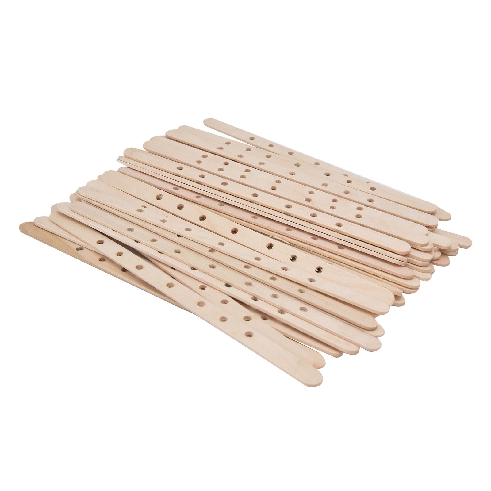 

50Pcs Candle Wick Holder Birch Easy Use Reusable Wooden Wax Core Holder for Making Candles180x10mm 7 Hole