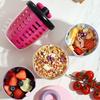 Portable Fruit Salad Container with Fork 650ml Leak-Proof BPA-Free Lunch Box with Strainer Double-Layer Lunchbox for Work Picnic Travel