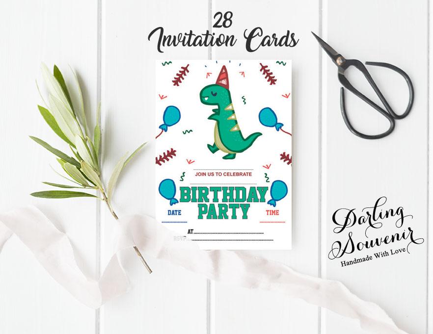 Darling Souvenir White Birthday Invitation Card 28 Pcs Fill or Write In Blank Invites Printable Party Supplies 5 x 7