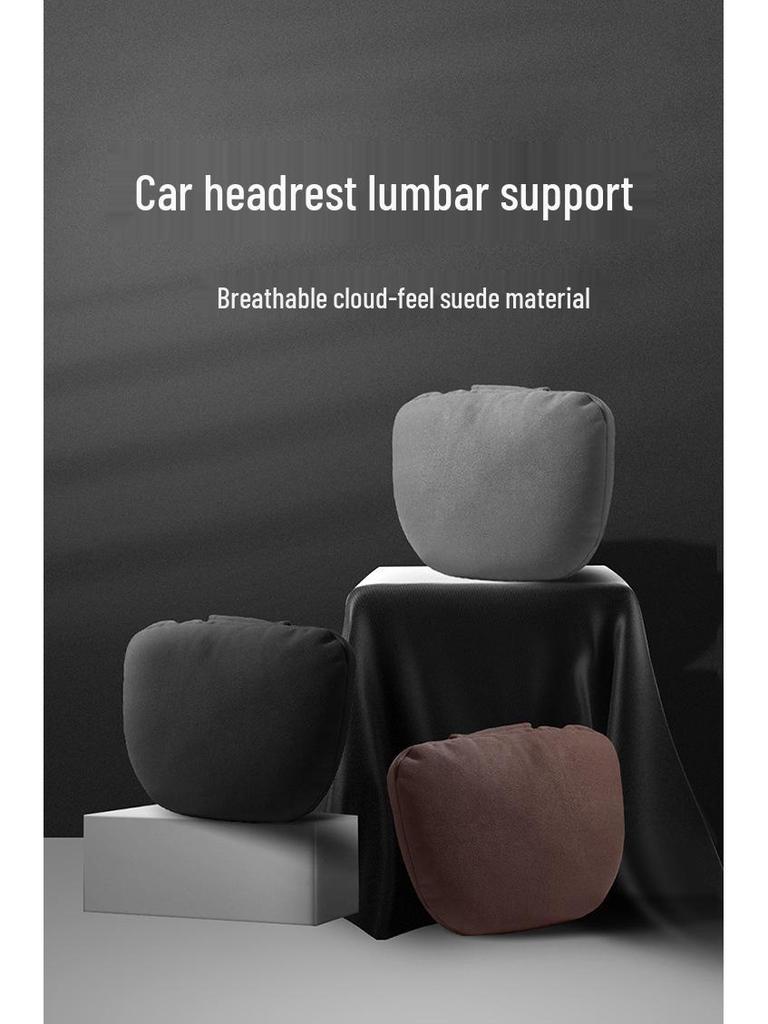Zhongheng Auto Wildleder Kopfstütze und Lendenstützkissen Set