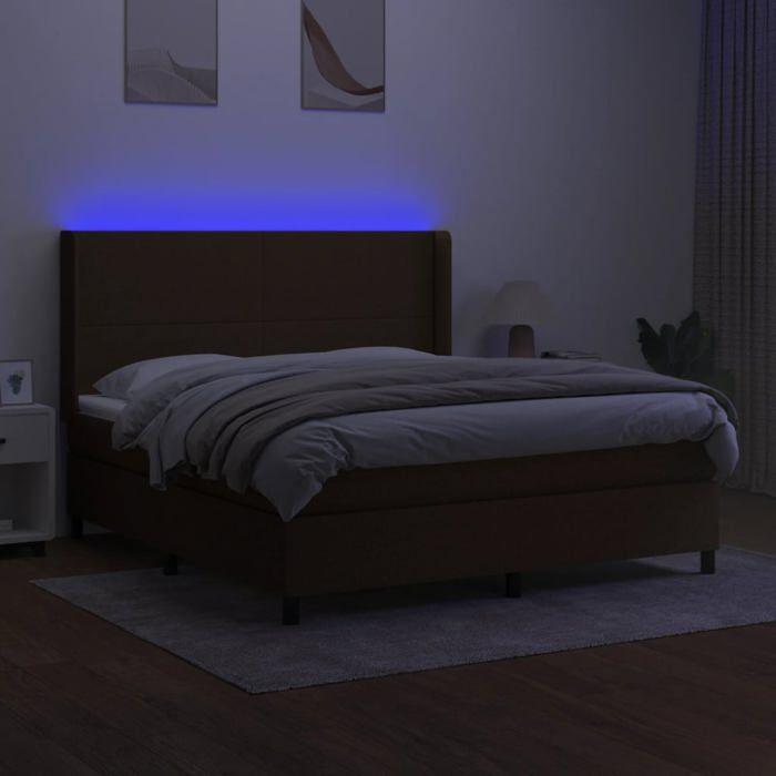 Maison Exclusive - Sommier à lattes de lit matelas LED Marron foncé 180x200 cm
