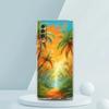 Transparent Phone Case for Samsung Galaxy A16 A14 A12 A22 A24 A42 A02 A06 A20 A30 A40 Soft TPU Cover Sunset Coconut Tree Pattern