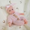 Mini 8 Inch Solid Silicone Simulation Doll Bettie Pink Sweater Romper Cute Reborn Doll Soft Touch Stretchable Limbs Children's Day New Year's Day Gift
