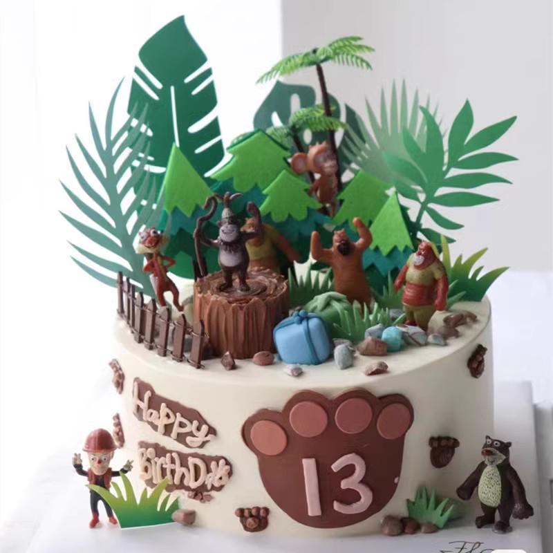 Boar Bear Cake Topper Set for Children's Day Birthday Celebrations