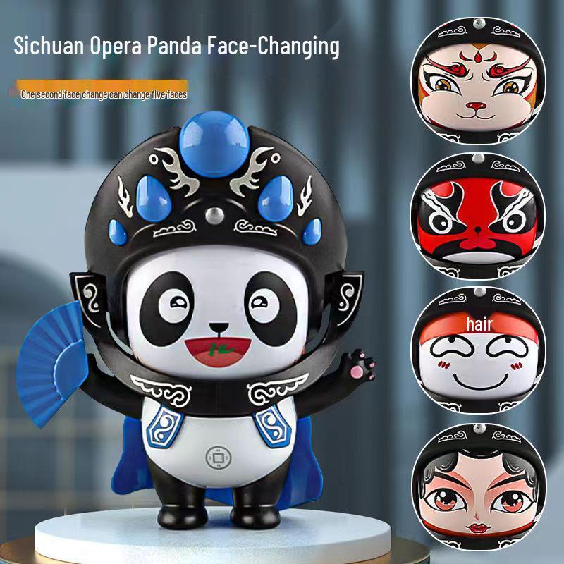 Sichuan Opera Panda Face-Changing Doll: Cultural Toy & Gift with Children's Face Paint Design