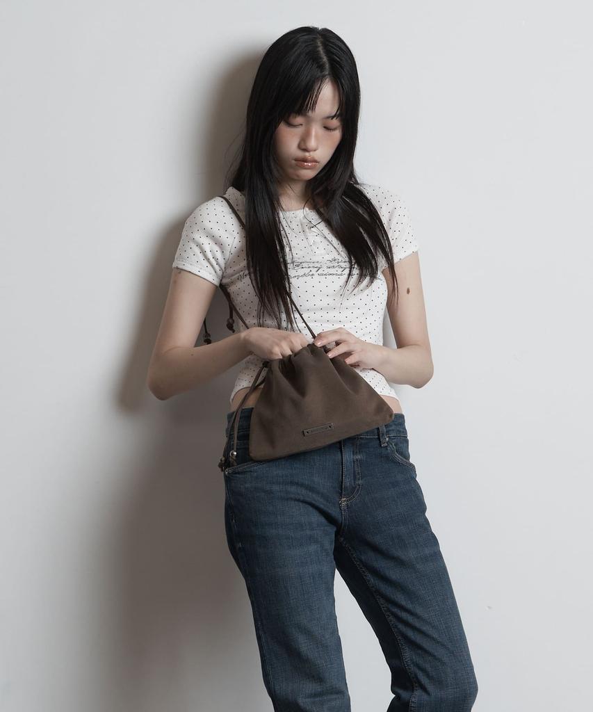 Peanut Loop Solid Pouch Bag Khaki