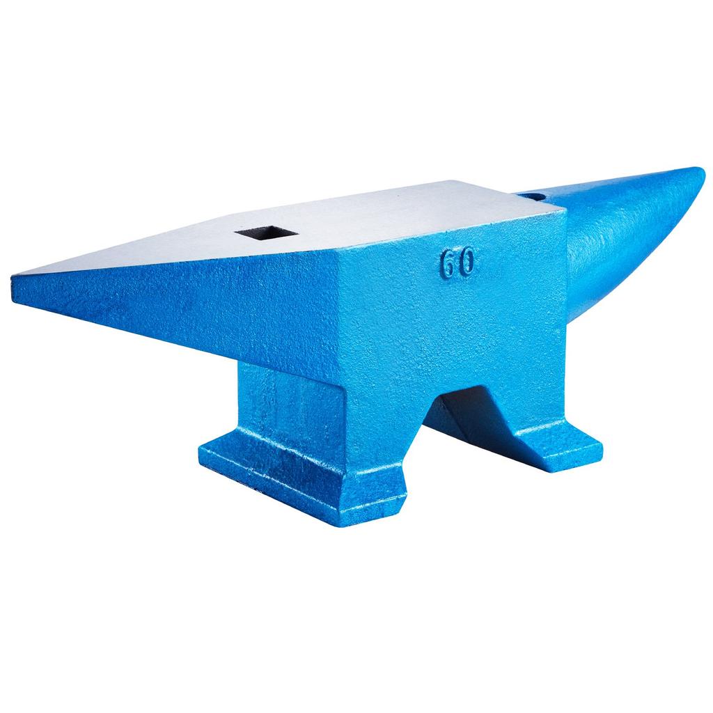 VEVOR Single Horn Anvil 132Lbs Cast Steel Anvil Blacksmith for Sale Forge Steel Tools with Round and Square Hole and Equipment Anvil Rugged