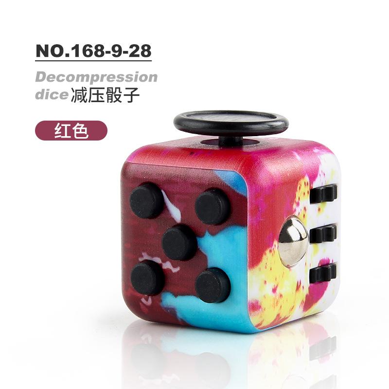 New Strange Toy Decompression Dice Uv Printing Camouflage Decompression Dice Six-Sided Infinite Rubik'S Cube, Finger Magic
