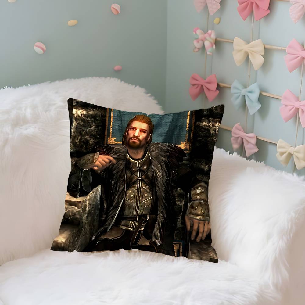 Hey Du Du Bist Endlich Wach Skyrim Kissenbezug Zierkissenbezug Nordisch Vintage Stil Kissenbezüge Haus Wohnzimmer Sofa Couch